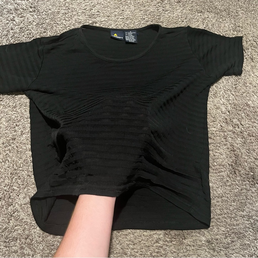 Lizsport Black Ribbed Shirt